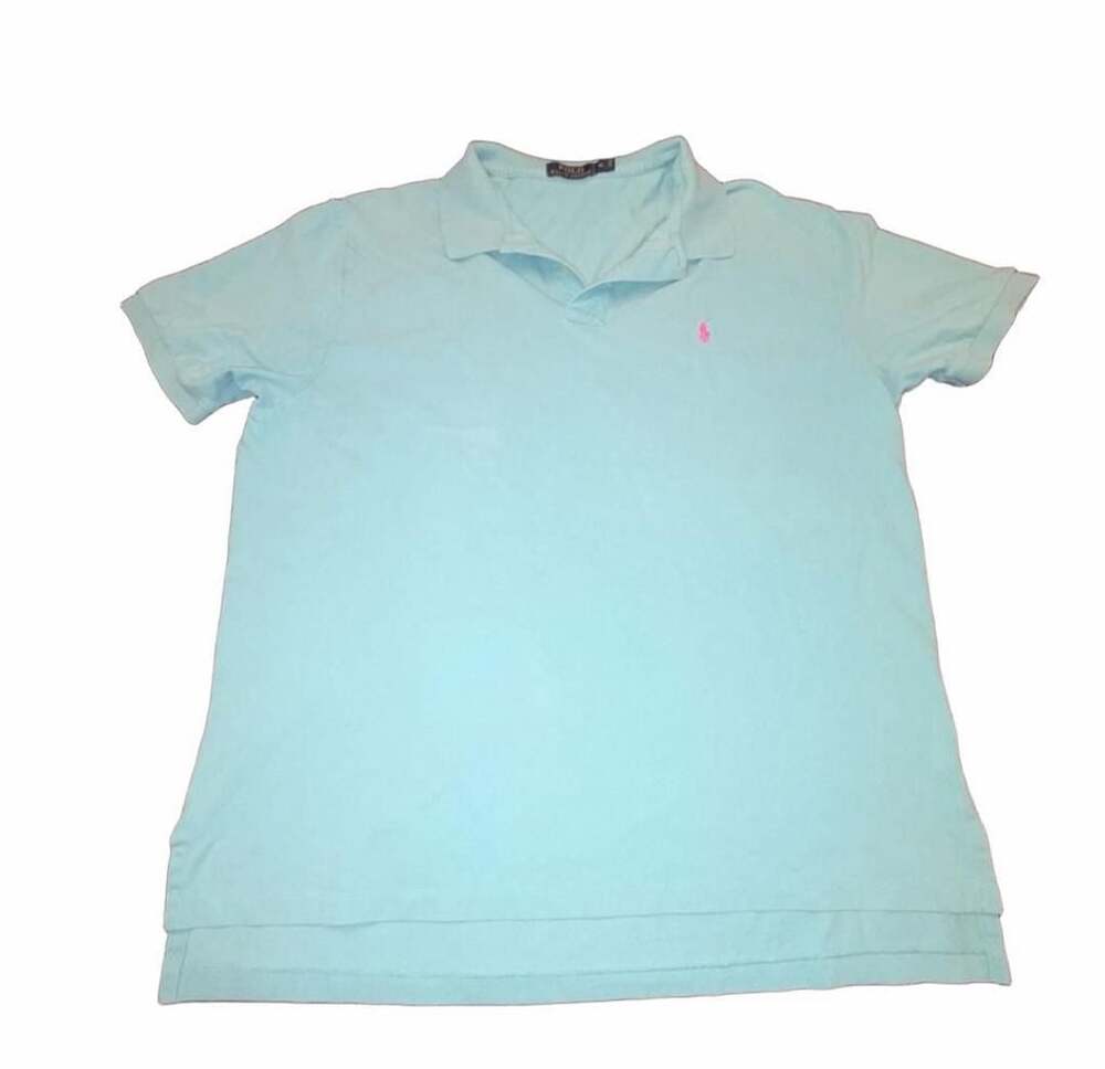 Polo Ralph Lauren Men’s XL Aqua Blue Short Sleeve Polo Shirt Pink Pony Preppy